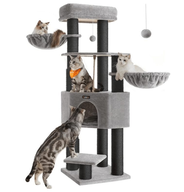 Krabpaal voor katten - hoge cat tower met meerdere ligplekken